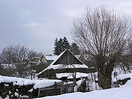 斯洛伐克chalúpky,冬季馬丁,雪影院