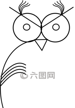 貓頭鷹,程式化,線圖
