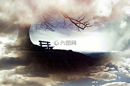 幻想,天空,云