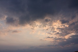 云,天空,日落