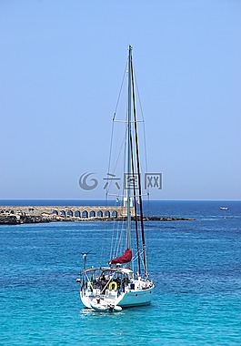 小船,帆船,海