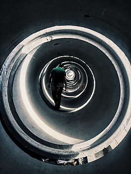 隧道,單,城市