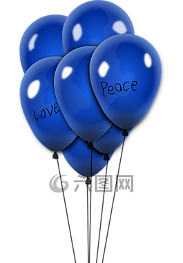 氣球,藍色,飛行