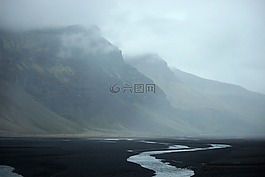 山,河,冰島