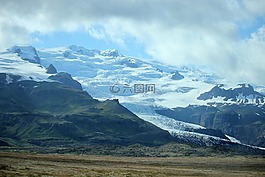 冰川,山,冰島