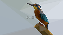 翠鳥,保利低,低多邊形