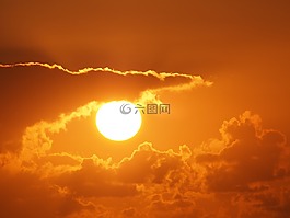 太陽(yáng),日落,多彩的日落