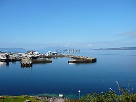 蘇格蘭,海景,海港