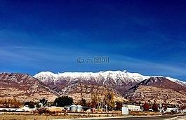 山,雪,幽蓝