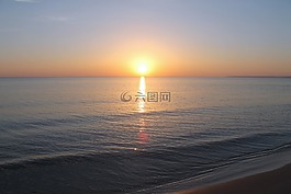 海,黎明,夏季