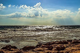 巖質(zhì)海岸,海,天空