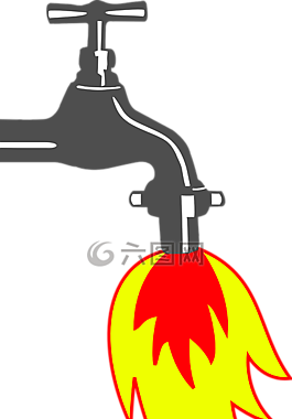 水龍頭,自來(lái)水,燃燒