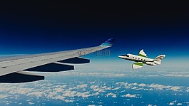 飞机,平面视图,天空