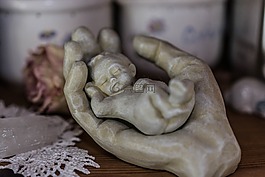 手,嬰兒,雕塑