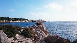 石頭,海,天空