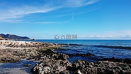 海,天空,藍色