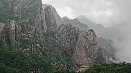中國,山,懸崖