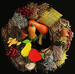 秋季,秋天的花環(huán),herbstdeko