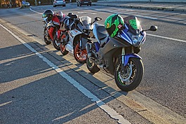 摩托車,陽光,路