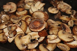 蘑菇,烹飪,燒焦