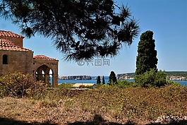 教會,海景,名勝古跡
