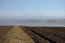 字段,耕地,風車