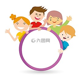 孩子們,朋友,圓