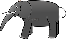 象,灰色,動(dòng)物