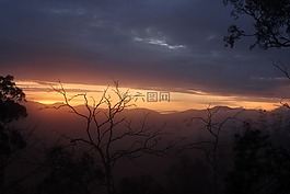 日落,薄霧,晚上