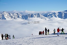 雪,冬季,山