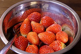 草莓,水果,碗