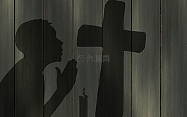 祈祷,交叉,墙