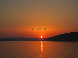 日落,天空,傍晚的天空