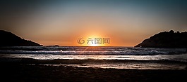 夕陽,海,希臘
