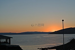 日落,天空,傍晚的天空