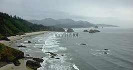 太平洋,海岸,霧