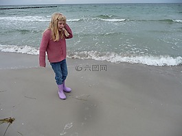 海,波羅的海,女孩