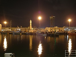 巴塞羅那,端口,夜