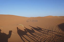 沙漠,影子,沙