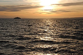 海,背光,波