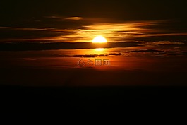 日落,太陽,天空