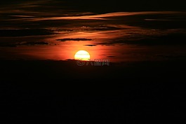 日落,太陽,天空