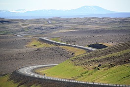 冰島,路,曲線