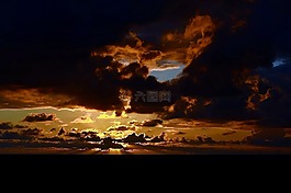 日落,傍晚的天空,abendstimmung