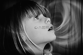 孩子,女孩,面對