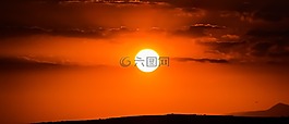 日落,太陽,云
