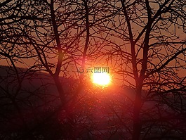 日出,心情,紅色