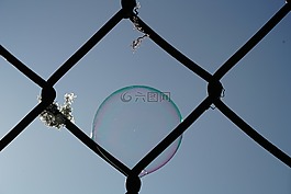 籬笆,冬天,肥皂泡沫