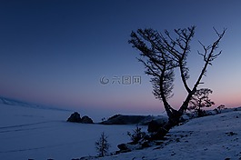 冬天,夜,雪