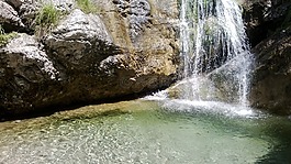 水,瀑布,巖